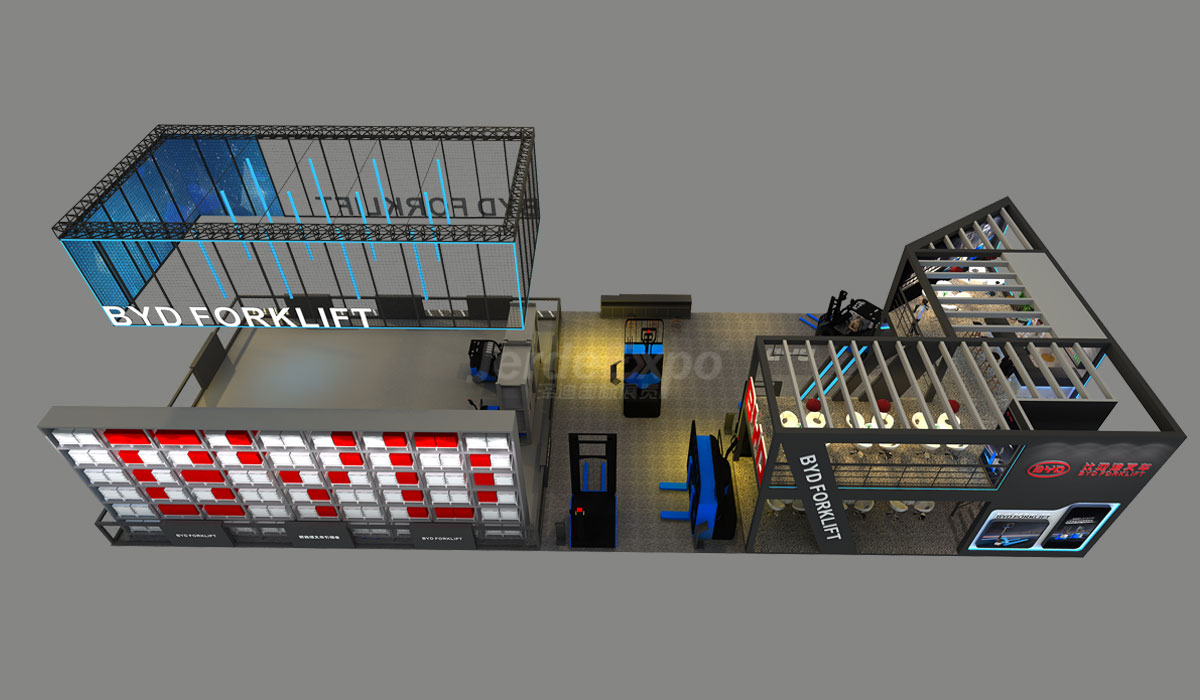 雙層展位展臺設計效果圖