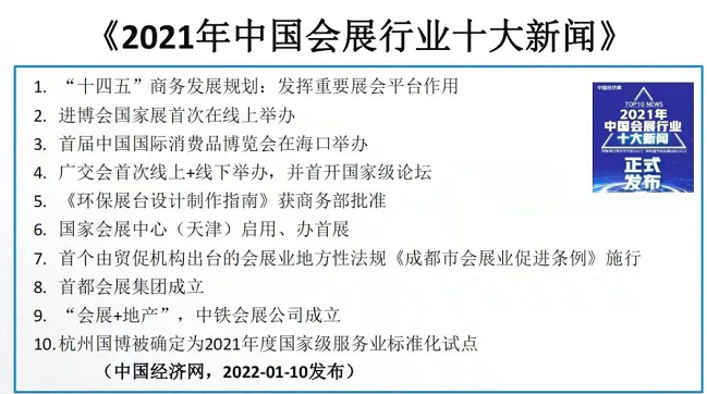 2021年會展業(yè)十大新聞 2021年會展業(yè)十大新聞